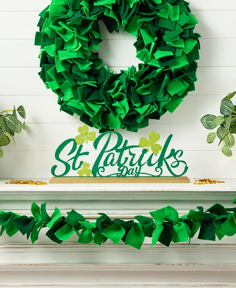 Glitzhome 16" L St. Patrick's Metal Table Decor