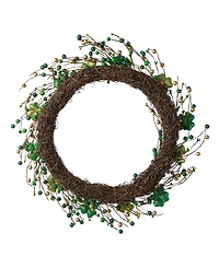 Glitzhome 20" D St. Patrick's Shamrock Berry Wreath