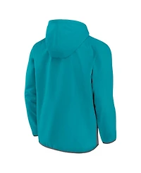 Men's Fanatics Teal, Gray Charlotte Hornets Anorak Flagrant Foul Color-Block Raglan Hoodie Half-Zip Jacket