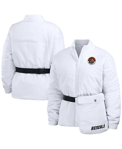 Women's Wear by Erin Andrews White Cincinnati Bengals Packaway Full-Zip Puffer Jacket