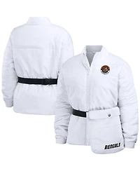 Women's Wear by Erin Andrews White Cincinnati Bengals Packaway Full-Zip Puffer Jacket
