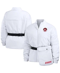 Women's Wear by Erin Andrews White Kansas City Chiefs Packaway Full-Zip Puffer Jacket