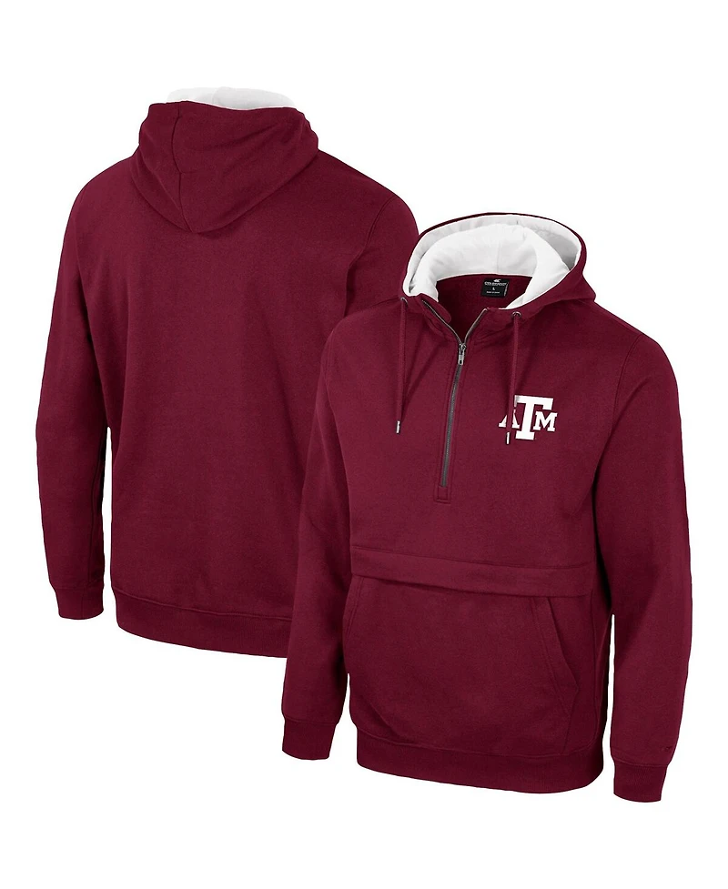 Men's Colosseum Maroon Texas A&M Aggies Half-Zip Hoodie