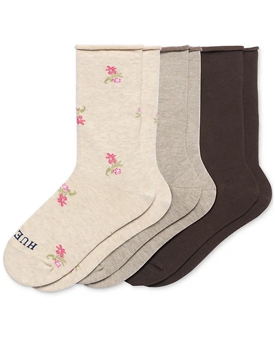 Hue Women's Roll Top Socks 3-Pk U6487MP