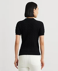 Lauren Ralph Petite Cable-Knit Polo Sweater