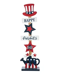 Glitzhome 35.75" H Patriotic, Americana Wooden Top Hat Porch Sign