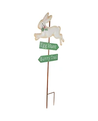 Northlight 25.5" Easter Egg Hunt and Rabbit Trail Outdoor Metal Spring Yard Stake