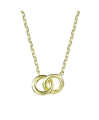 GiGiGirl Teens/Young Adults 14K Gold Plated Cubic Zirconia Two overlapping Rings Necklace
