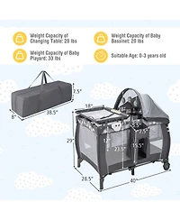 Slickblue Portable Baby Nursery Center 4-in-1 Travel Crib