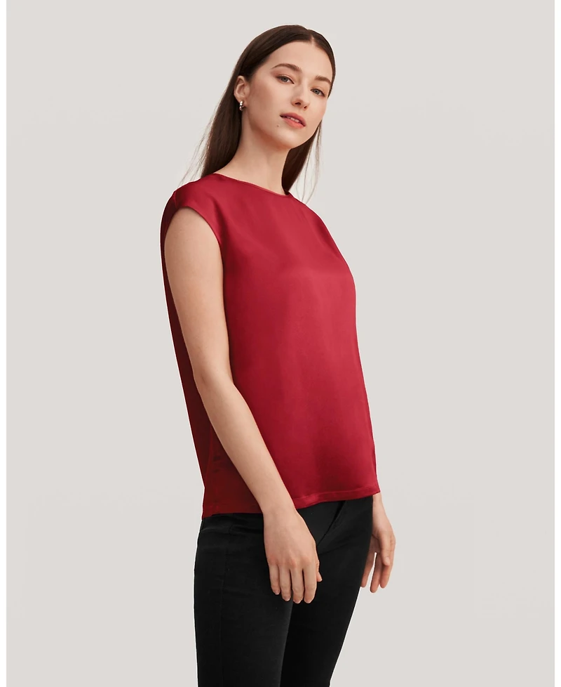 Lilysilk Women's Basic Cap Sleeves Silk Tee