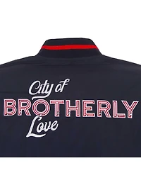 Men's Jh Design Navy Philadelphia 76ers 2023/24 City Edition Nylon Full-Zip Bomber Jacket