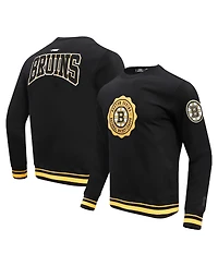Men's Pro Standard Black Boston Bruins Crest Emblem Pullover Sweatshirt