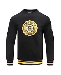 Men's Pro Standard Black Boston Bruins Crest Emblem Pullover Sweatshirt