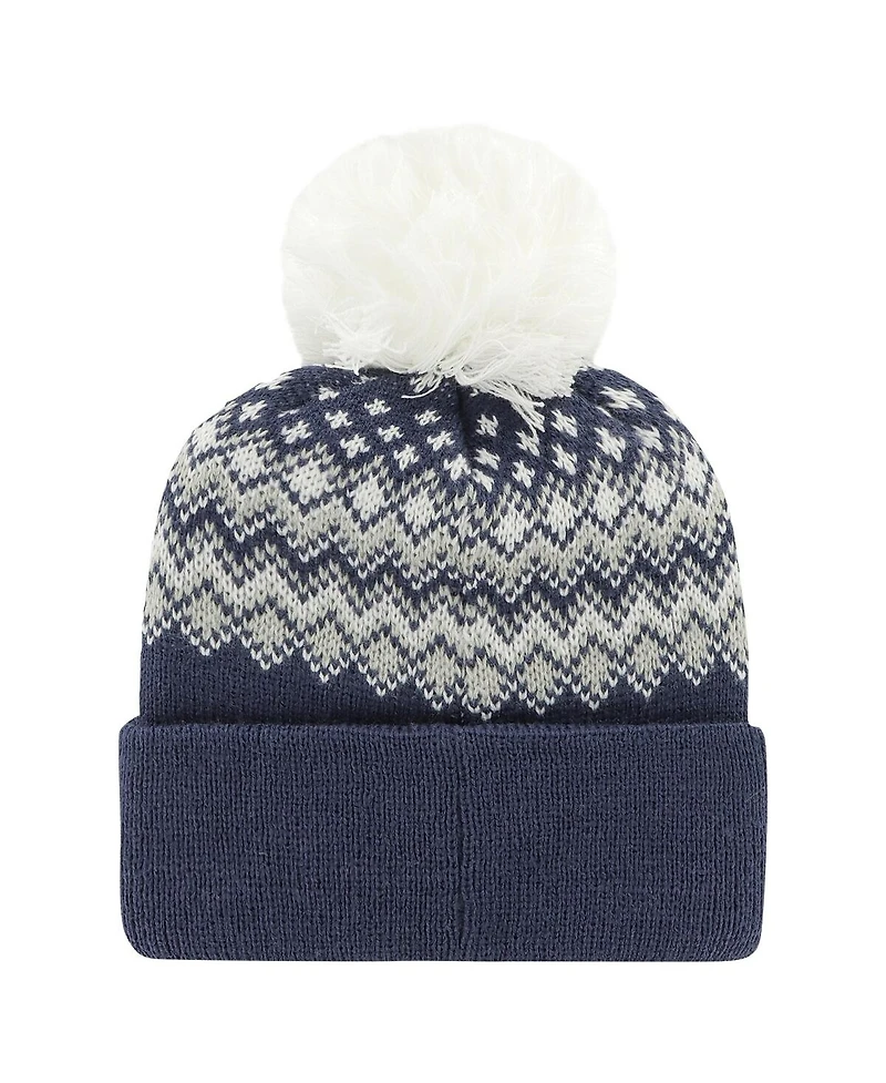 Women's '47 Brand Blue Toronto Maple Leafs Elsa Cuffed Knit Hat with Pom