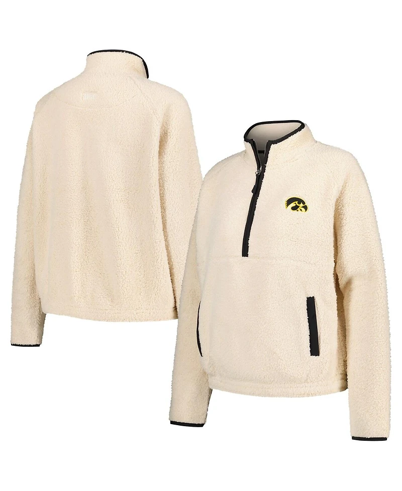 Women's Natural Iowa Hawkeyes Everest Half-Zip Sweatshirt