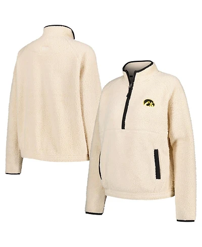 Women's Natural Iowa Hawkeyes Everest Half-Zip Sweatshirt