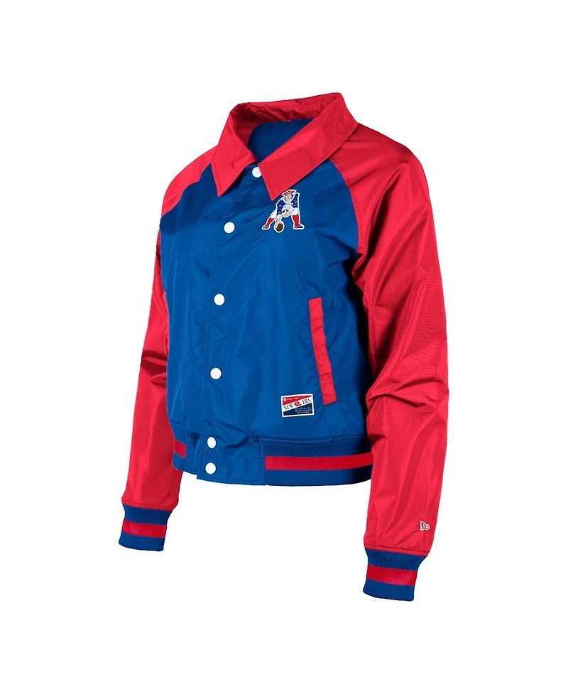 Women's New Era Royal England Patriots Coaches Raglan Full-Snap Jacket