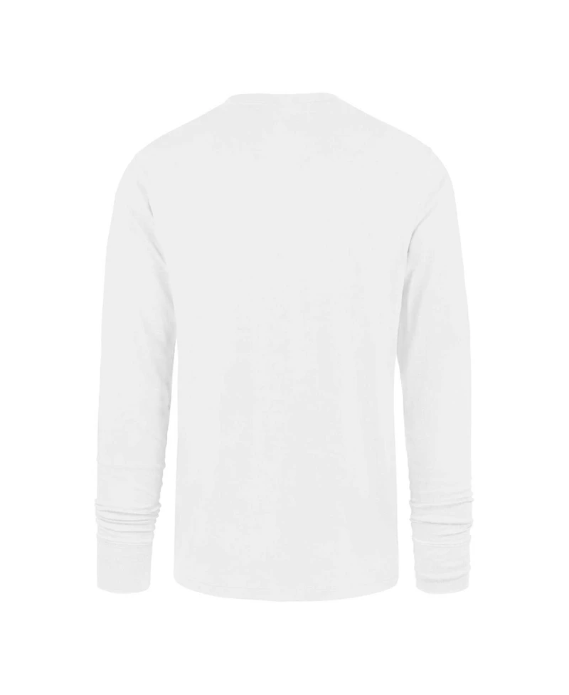 Men's '47 Brand White Distressed Detroit Lions Premier Franklin Long Sleeve T-shirt