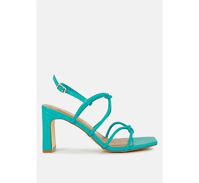 Kralor Knotted Strap Italian Block Heel Sandals