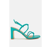 Kralor Knotted Strap Italian Block Heel Sandals