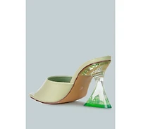 Womens Sweet16 Clear Spool Heel Sandals