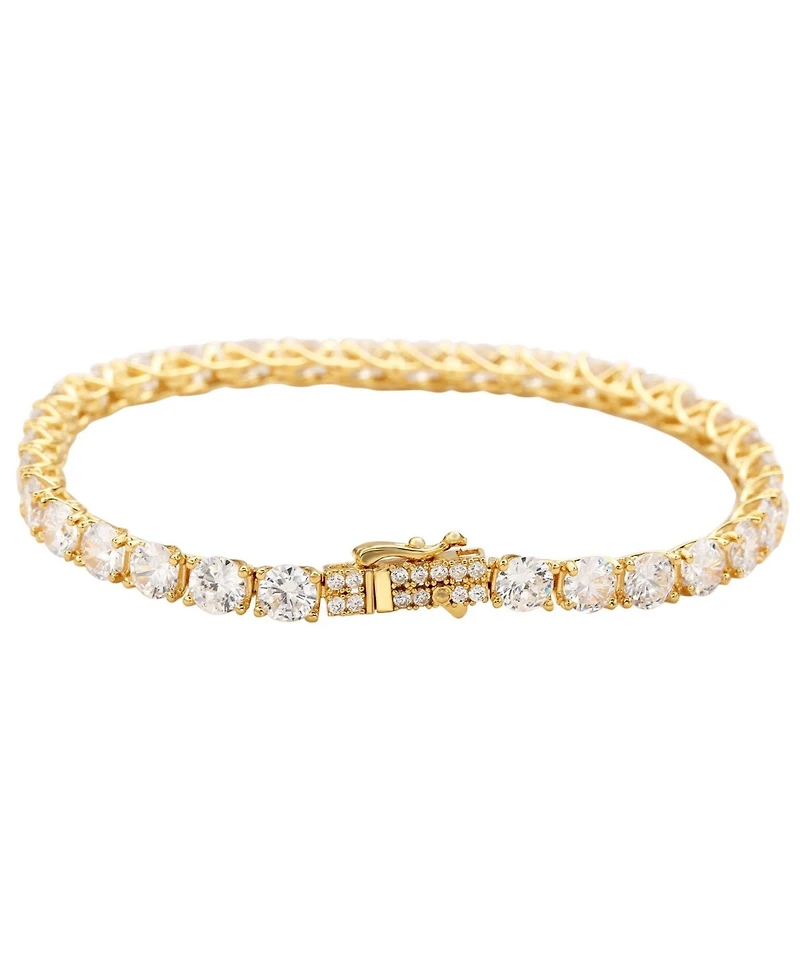 Suzy Levian Sterling Silver Cubic Zirconia Large Tennis Bracelet