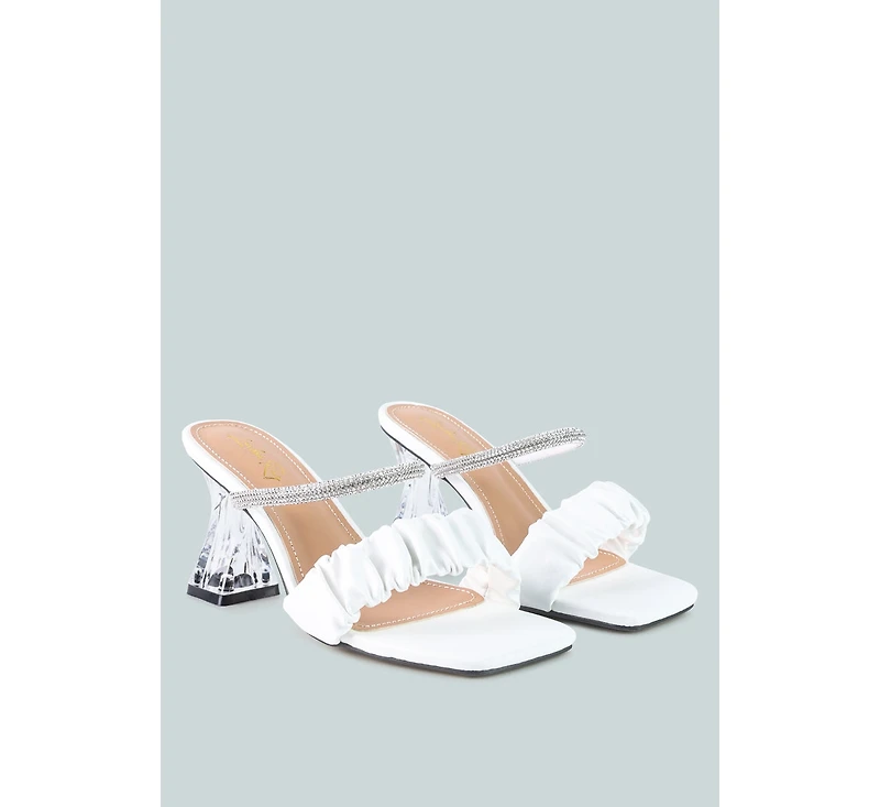 Date Look Clear Heel Rhinestone Sandals Women