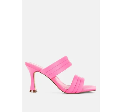 New Crush Quilted Spool Heel Sandals Women