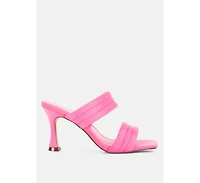New Crush Quilted Spool Heel Sandals Women
