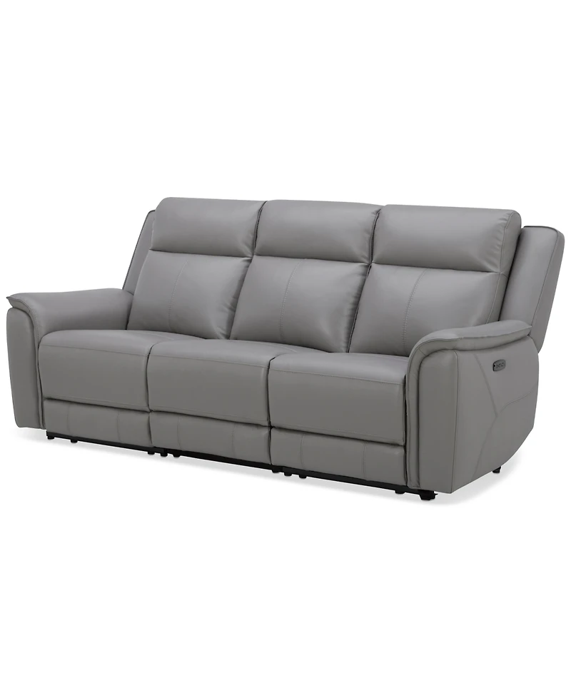 Addyson 88" 3-Pc. Leather Sofa with 2 Zero Gravity Recliners Power Headrests & 1 Armless Chair, Created for Macy's