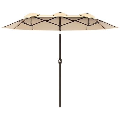 Outsunny 9.7' Double-sided Patio Umbrella Tilt Outdoor Umbrella