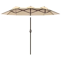 Outsunny 9.7' Double-sided Patio Umbrella Tilt Outdoor Umbrella