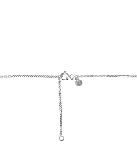 Effy Diamond Round & Baguette Double Heart Pendant Necklace (1/4 ct. t.w.) in 14k White Gold, 17-1/2" + 1/2" extender