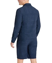 Kenneth Cole Men's 4-Way Stretch Water-Resistant Printed Seersucker Shirt Jacket