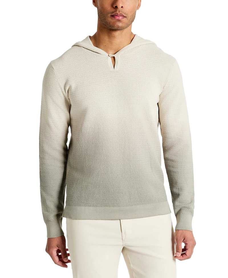 Kenneth Cole Men's 4-Way Stretch Die-Dyed Hooded Sweater
