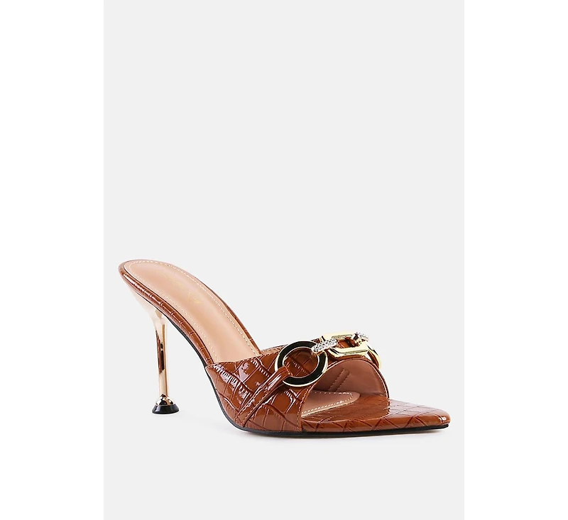 Womens Drippin Hot Croc Patent Faux Leather Sandals