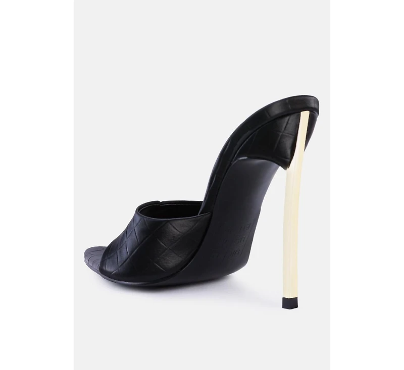 Women's Bottoms Up Strappy Slip On Stiletto Heel Sandals