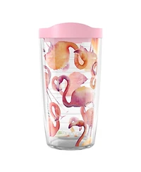 Tervis Flamingo Splash Made in Usa Double Walled Insulated Tumbler Travel Cup Keeps Drinks Cold & Hot, 16oz, Classic