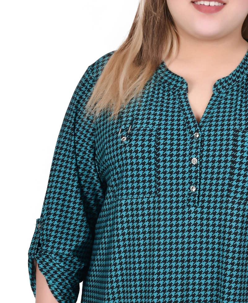 Ny Collection Plus Roll-Tab Sleeve Top
