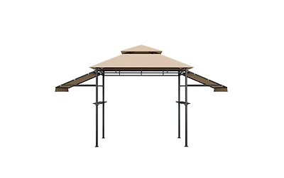 Slickblue 13.5 x 4 Feet Patio Bbq Grill Gazebo Canopy with Dual Side Awnings