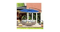 10 Feet Patio Offset Hanging Umbrella with Easy Tilt Adjustment