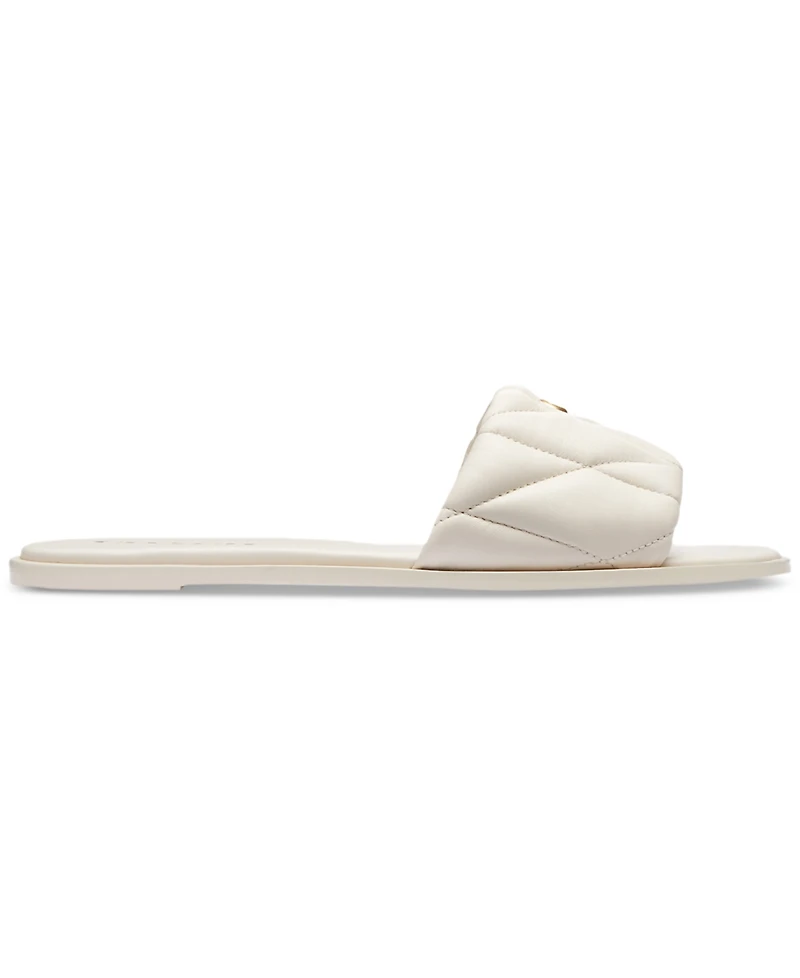 Coach Women's Holly Quilted Puffy "C" Slide Flat Sandals