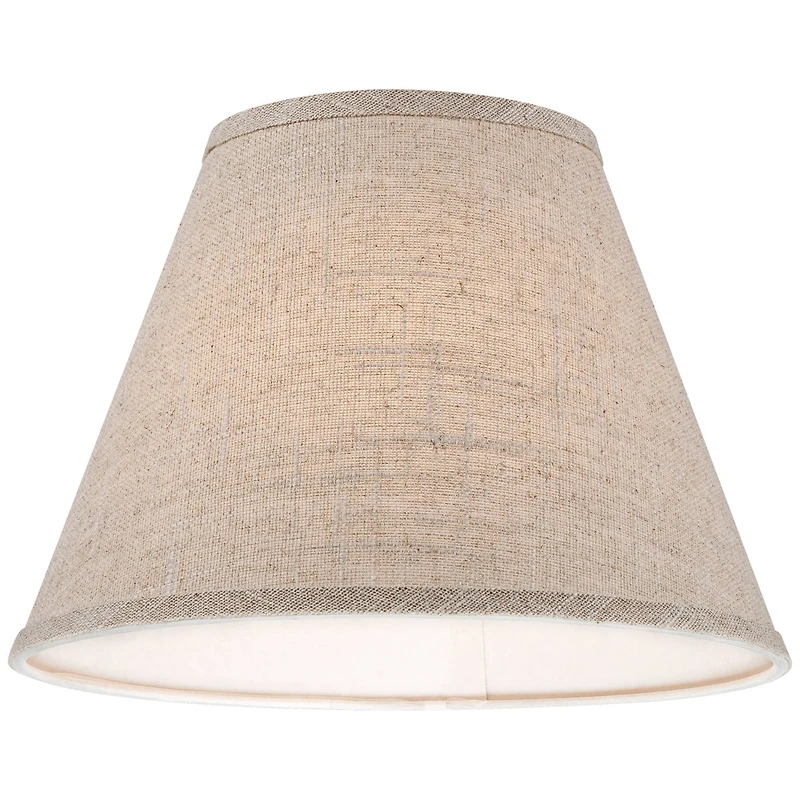 Springcrest Set of 2 Empire Lamp Shades Fine Burlap Small 6" Top x 12" Bottom x 9" Slant Spider Replacement Harp and Finial Fitting