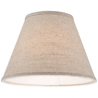 Springcrest Set of 2 Empire Lamp Shades Fine Burlap Small 6" Top x 12" Bottom x 9" Slant Spider Replacement Harp and Finial Fitting