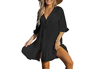 Cupshe Women's Aubree Ruffled Swim Cover-Up Dress