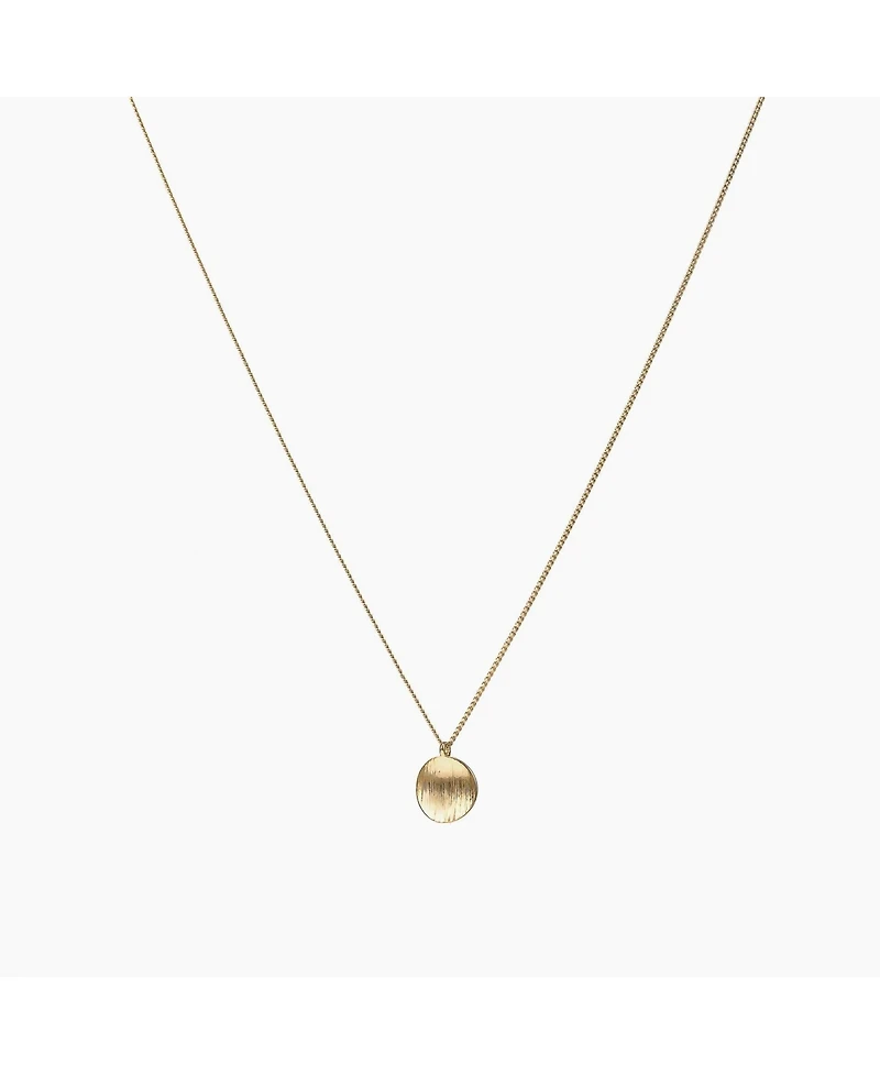 Sterling Silver 18k Gold Plated Madeleine Round Disc Pendant Necklace
