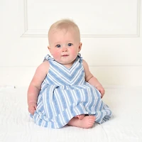Hope & Henry Girls' Sleeveless Bow Shoulder Swing Dress