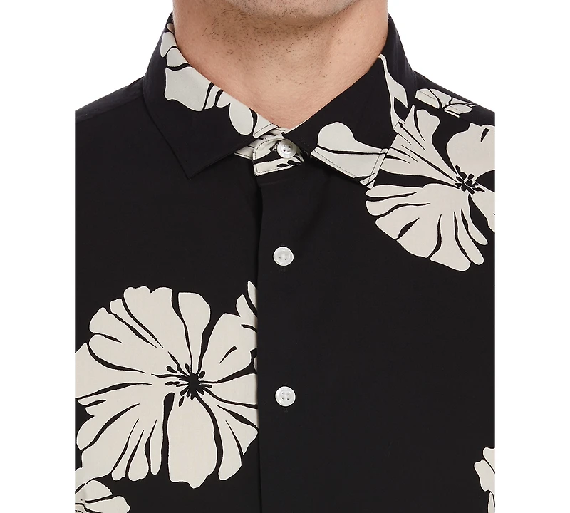 Perry Ellis Men's Contemporary Floral Print Short Sleeve Button-Front Shirt