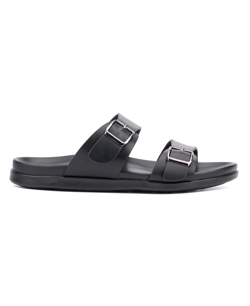 New York & Company Men's Edan Buckle Two Strap Sandals