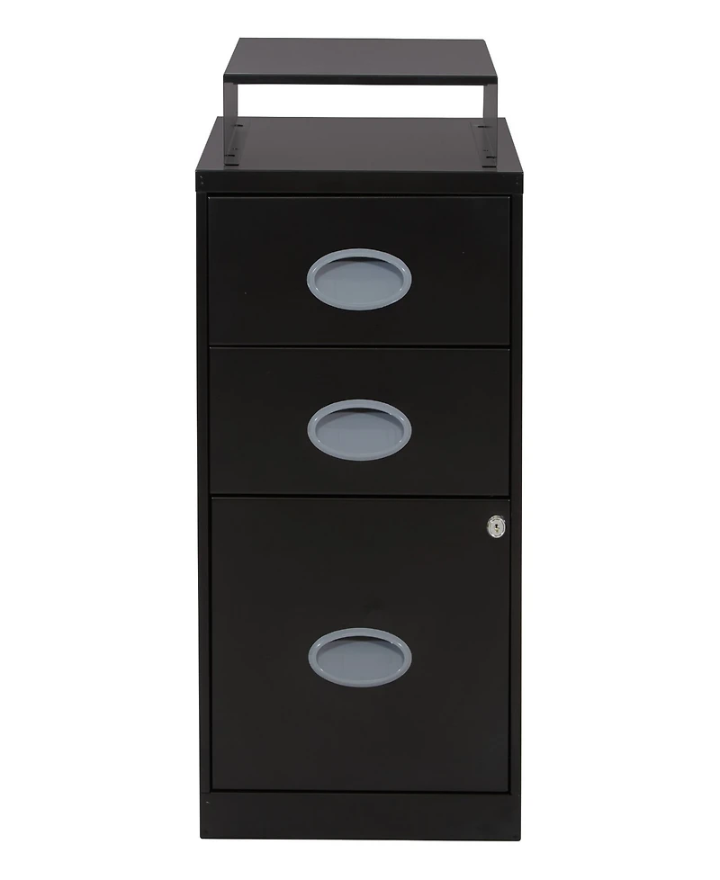 Office Star 27.75" 3 Drawer Locking Metal File Cabinet